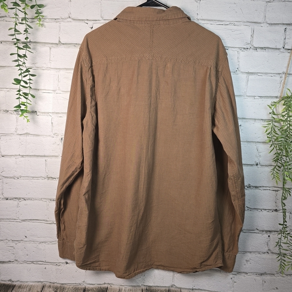 THE NORTH FACE MENS BUTTON DOWN SHIRT LONG SLEEVE DARK TAN LARGE - Picture 2 of 8
